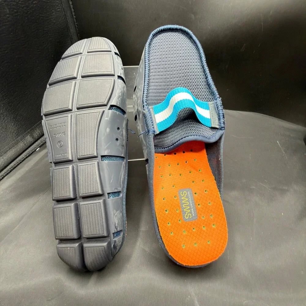 Swims Mens 9 Breeze Wave Penny Slide Navy Blue Mesh Water Shoes Boat Loafers